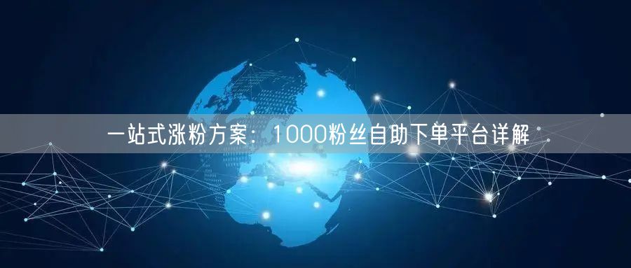 一站式涨粉方案：1000粉丝自助下单平台详解