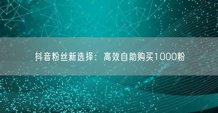 抖音粉丝新选择：高效自助购买1000粉