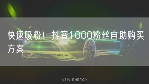 快速吸粉！抖音1000粉丝自助购买方案