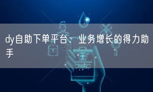 dy自助下单平台：业务增长的得力助手
