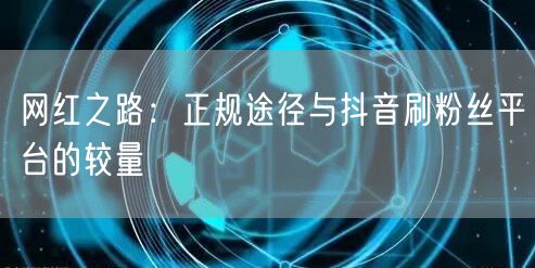 网红之路：正规途径与抖音刷粉丝平台的较量