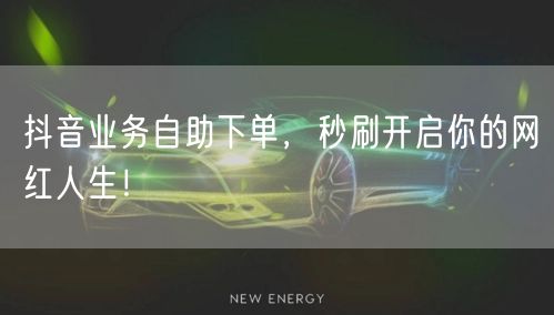 抖音业务自助下单，秒刷开启你的网红人生！