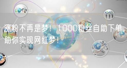 涨粉不再是梦！1000粉丝自助下单，助你实现网红梦！