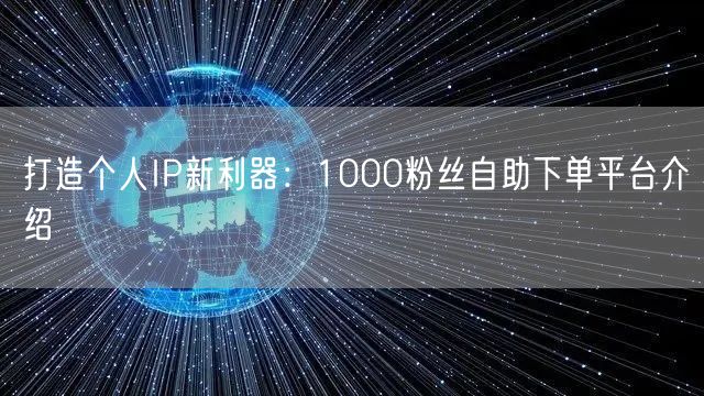 打造个人IP新利器：1000粉丝自助下单平台介绍