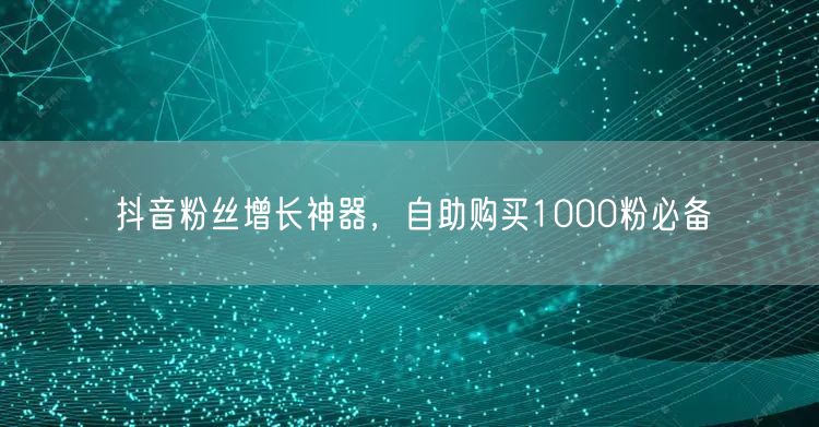 抖音粉丝增长神器，自助购买1000粉必备