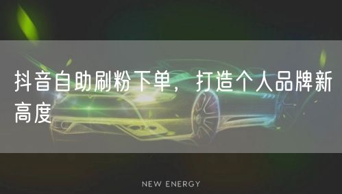 抖音自助刷粉下单，打造个人品牌新高度