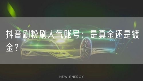 抖音刷粉刷人气账号：是真金还是镀金？