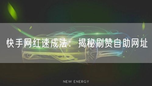 快手网红速成法：揭秘刷赞自助网址