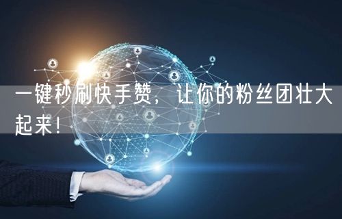 一键秒刷快手赞，让你的粉丝团壮大起来！
