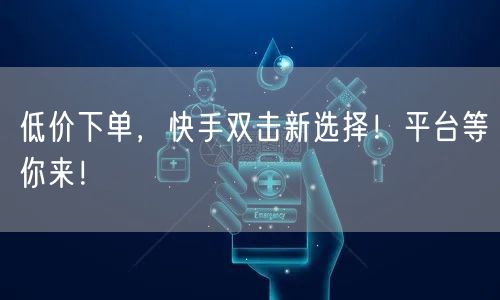 低价下单，快手双击新选择！平台等你来！