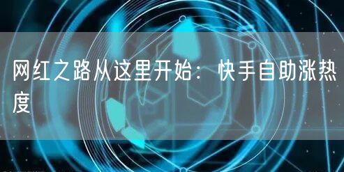 网红之路从这里开始：快手自助涨热度