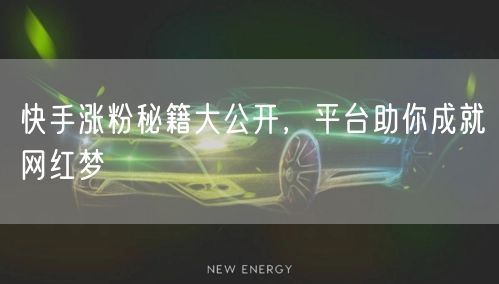 快手涨粉秘籍大公开，平台助你成就网红梦