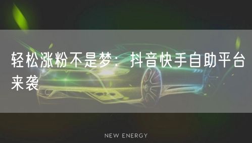 轻松涨粉不是梦：抖音快手自助平台来袭