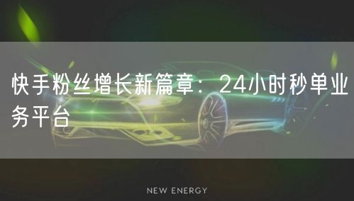 快手粉丝增长新篇章：24小时秒单业务平台