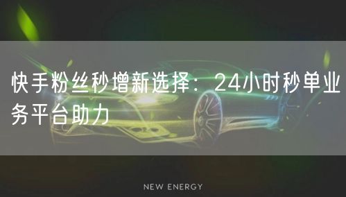 快手粉丝秒增新选择：24小时秒单业务平台助力