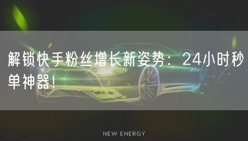 解锁快手粉丝增长新姿势：24小时秒单神器！