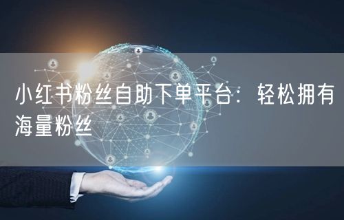 小红书粉丝自助下单平台：轻松拥有海量粉丝