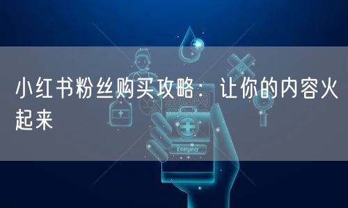 小红书粉丝购买攻略：让你的内容火起来