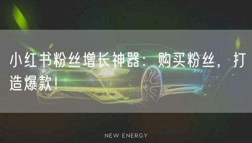 小红书粉丝增长神器：购买粉丝，打造爆款！