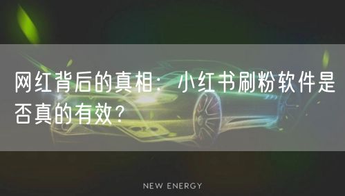 网红背后的真相：小红书刷粉软件是否真的有效？