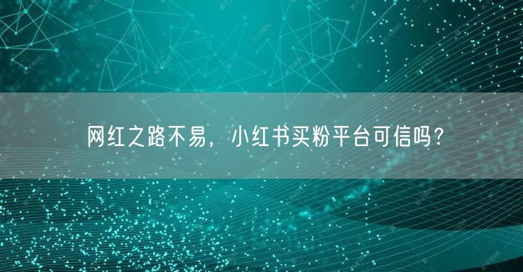 网红之路不易，小红书买粉平台可信吗？