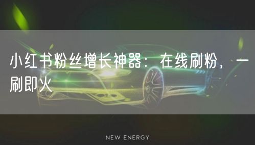 小红书粉丝增长神器：在线刷粉，一刷即火