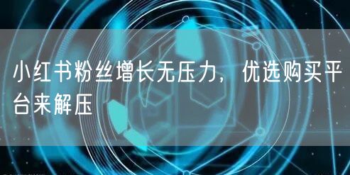 小红书粉丝增长无压力，优选购买平台来解压