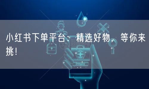 小红书下单平台：精选好物，等你来挑！