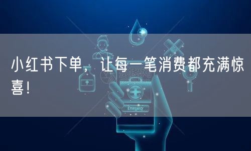 小红书下单，让每一笔消费都充满惊喜！