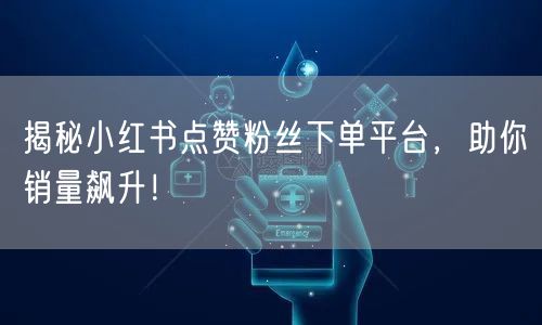 揭秘小红书点赞粉丝下单平台，助你销量飙升！