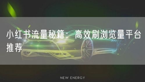 小红书流量秘籍：高效刷浏览量平台推荐