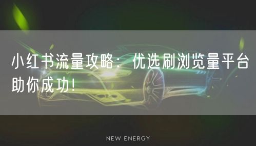 小红书流量攻略:优选刷浏览量平台助你成功!