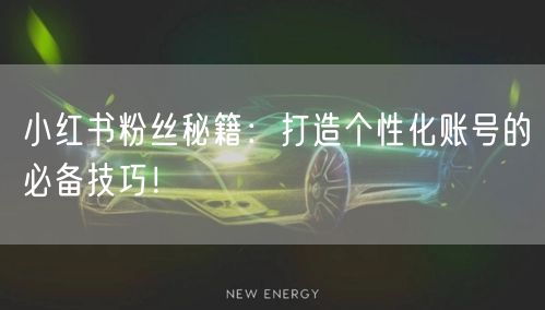 小红书粉丝秘籍：打造个性化账号的必备技巧！