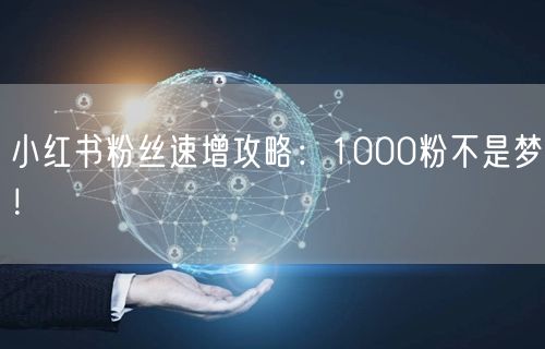 小红书粉丝速增攻略：1000粉不是梦！