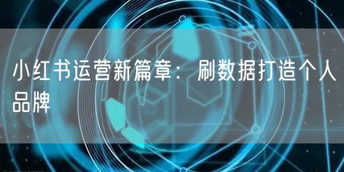 小红书运营新篇章：刷数据打造个人品牌