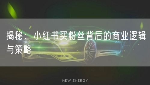 揭秘：小红书买粉丝背后的商业逻辑与策略