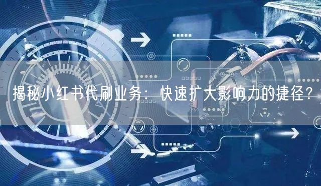 揭秘小红书代刷业务：快速扩大影响力的捷径？