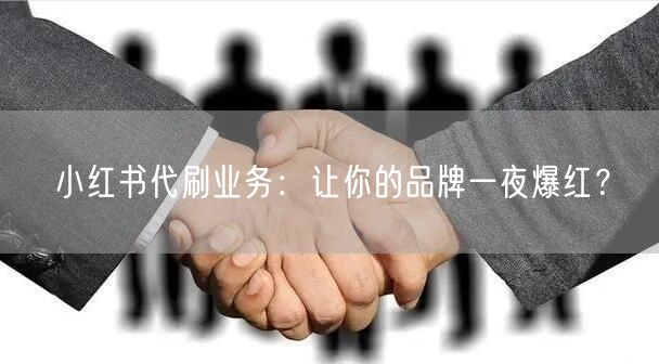 小红书代刷业务：让你的品牌一夜爆红？