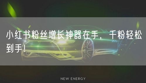 小红书粉丝增长神器在手，千粉轻松到手！