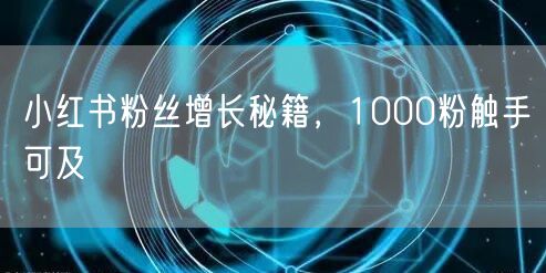 小红书粉丝增长秘籍，1000粉触手可及
