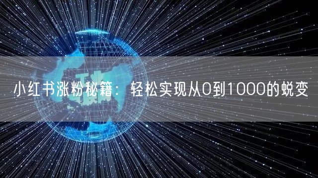小红书涨粉秘籍：轻松实现从0到1000的蜕变
