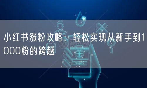 小红书涨粉攻略：轻松实现从新手到1000粉的跨越