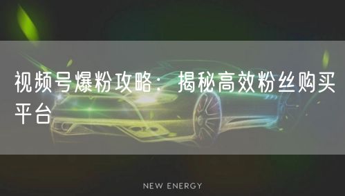 视频号爆粉攻略：揭秘高效粉丝购买平台