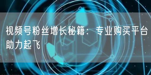 视频号粉丝增长秘籍：专业购买平台助力起飞