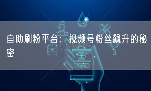 自助刷粉平台：视频号粉丝飙升的秘密