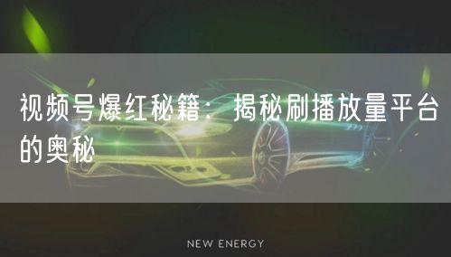 视频号爆红秘籍：揭秘刷播放量平台的奥秘
