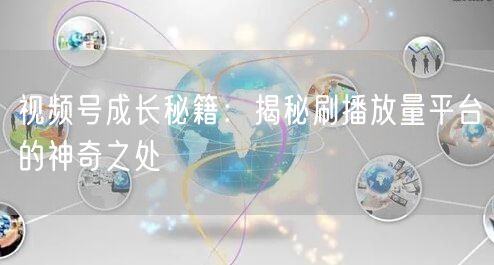 视频号成长秘籍：揭秘刷播放量平台的神奇之处