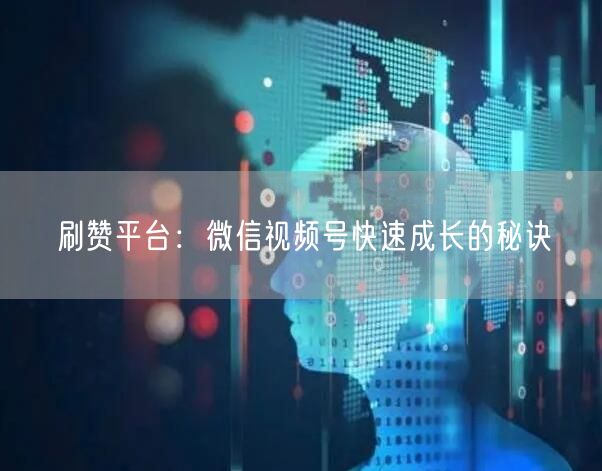 刷赞平台：微信视频号快速成长的秘诀