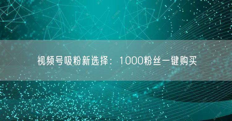 视频号吸粉新选择：1000粉丝一键购买
