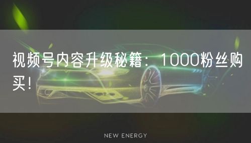 视频号内容升级秘籍：1000粉丝购买！